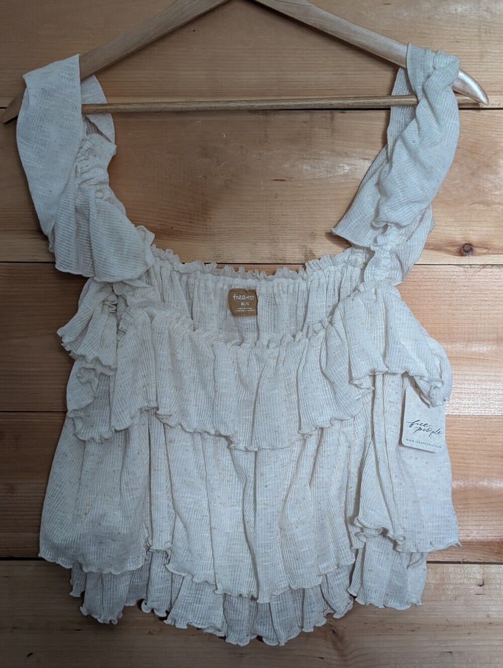 Free People Ribbed Ruffle Tank *XL *NWT - Picture 2 of 2